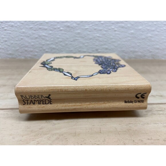 Stampede Lilac Heart Wood Monted Rubber Stamp - Picture 3 of 5